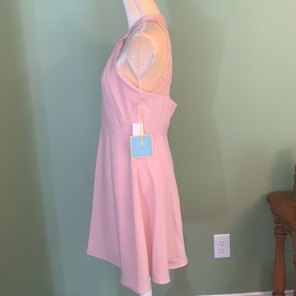 NWT:CeCe Gigi Pink Twist Lace Dress - Picture 6 of 14
